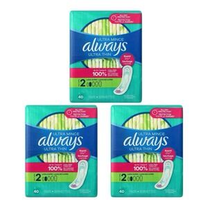 Always - Ultra Thin Pads (Size 2 Long Super) - 3 Pack -120 Total